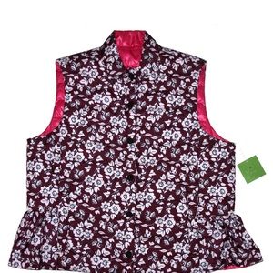 Kate Spade So Foxy Reversible Quilted Vest Size M
